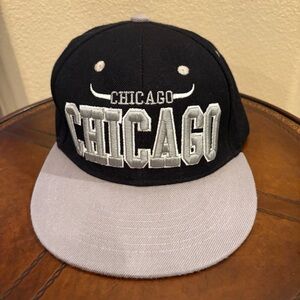 L.O.G.A. Chicago Bulls Black and Gray Embroidered Snapback Cap One Size